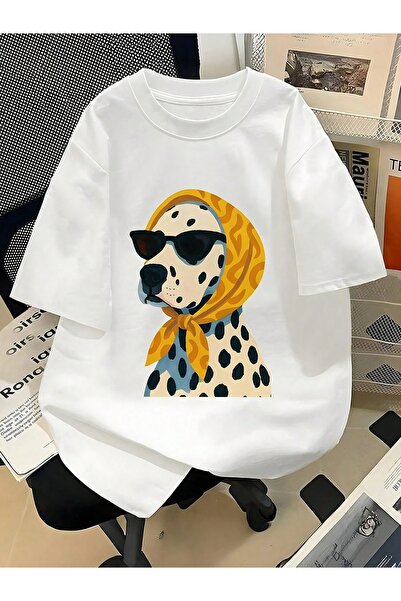 SVART WEAR Dalmatian Printed Oversize Crew Neck Summer T-Shirt