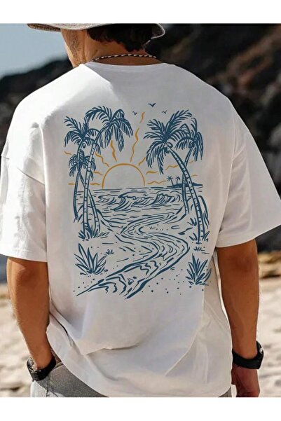 SVART WEAR Seaside Printed Oversize Crew Neck Summer T-Shirt