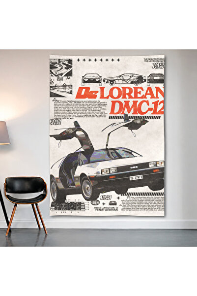 Geek Cultcha Delorean Dmc-12 Wall Covering Wall Tapestry First Quality Satin ...