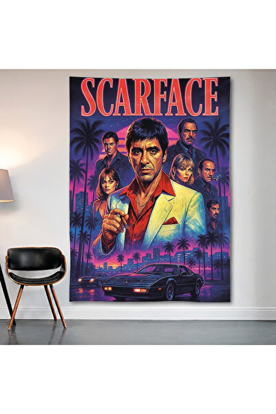 Geek Cultcha Scarface Tony Montana Wall Cloth Wall Tapestry First Quality Sat...