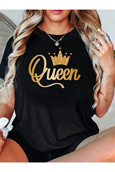 Ekim11 تي شيرت نسائي بطبعة تاج - Queen II Iconic مناسب لحفلات أعياد الميلاد و...