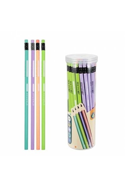 Starpak Creioane HB triunghiulare pastelate cu radiera 48 buc tuba