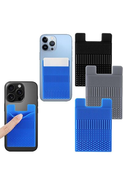 Generic Silicone Phone Card Holder with Textured Anti-Slip Grip, Tactile Stic...