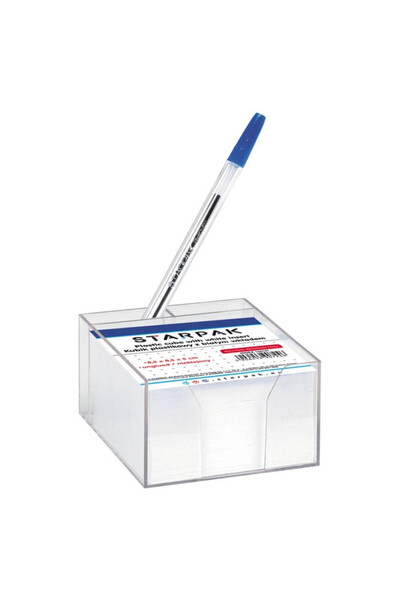 Starpak Suport notite plexiglas cu compartiment pixuri multicolor 8.5x8.5cm