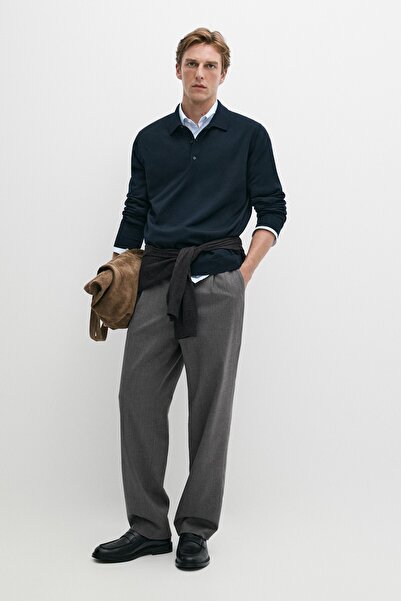Massimo Dutti %100 Merinos yünlü polo yaka triko kazak