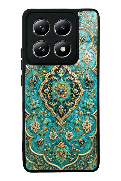Spoyi Xiaomi Mi 14t Pro Turquoise Ottoman Jewel Design Glossy Phone Case