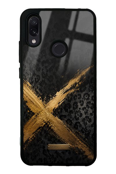 Spoyi Xiaomi Redmi Note 7 Golden Leopard X Design Glossy Phone Case