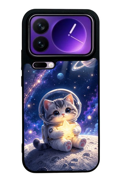 Spoyi حافظة هاتف Xiaomi 17 Pro Starlight Space Kitty ذات تصميم لامع