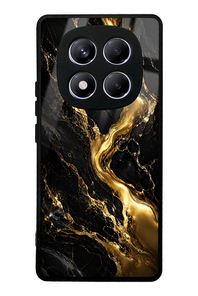 Spoyi Xiaomi Redmi Note 14 Pro 4g Obsidian Gold Flow Design Glossy Phone Case