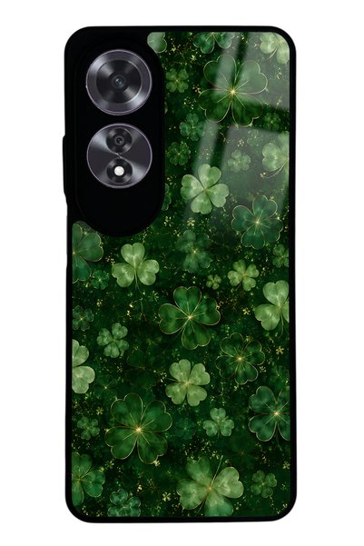 Spoyi Oppo A60 Emerald Lucky Clover Design Glossy Phone Case