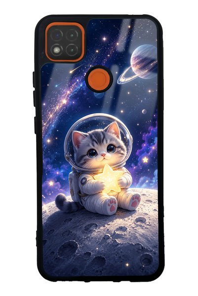 Spoyi Xiaomi Redmi 9C Starlight Space Kitty Design Glossy Phone Case
