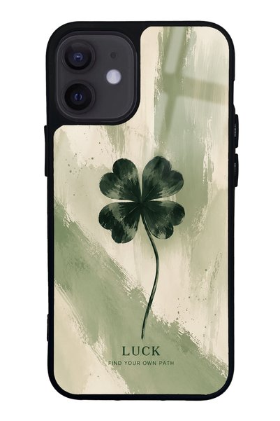 Spoyi iPhone 12 Mini Glossy Phone Case with Lucky Sage Clover Design