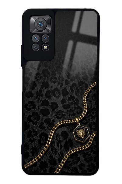Spoyi حافظة هاتف Xiaomi Redmi Note 11 Pro بتصميم Black Panther Gold لامعة