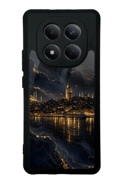Spoyi Xiaomi Redmi Note 15 4g Golden Galata Night Design Glossy Phone Case