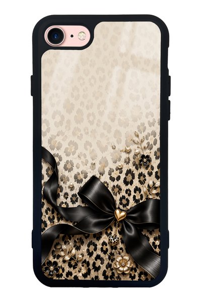 Spoyi iPhone 7 Golden Leopard Bow Design Glossy Phone Case