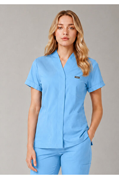 Simirna Üniforma Move Premium Lycra Scrubs Doctor Nurse Clinical Uniform Top