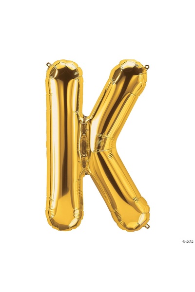 Baloane Vesele Balon Folie Litera K Gold 40 cm LTR6-K