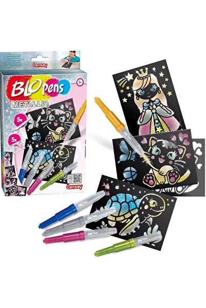 OEM Set 8 Carioci de suflat, Blopens, Metalic, 5 Sabloane, 5 Foi, Multicolor