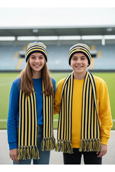 ALFA AKSESUAR 03 Fan Scarf Beanie Yellow Navy Blue