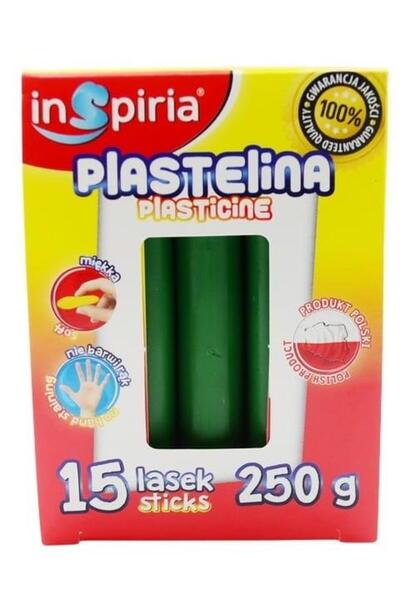 Inspiria Set 15 batoane plastilina, Inspiria, verde inchis, 250g
