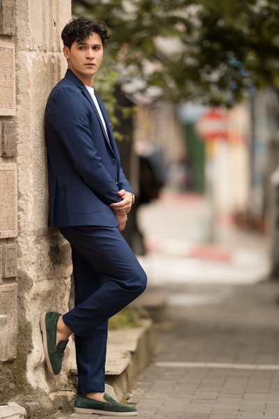 APARTRO Slimfit Mono Collar Half Lined 6 Drop Double Slit Modal Suit