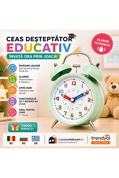 ANY SHOP MARKET Εκπαιδευτικό Ξυπνητήρι για Παιδιά, Αναλογικός Μηχανισμός Χαλα...