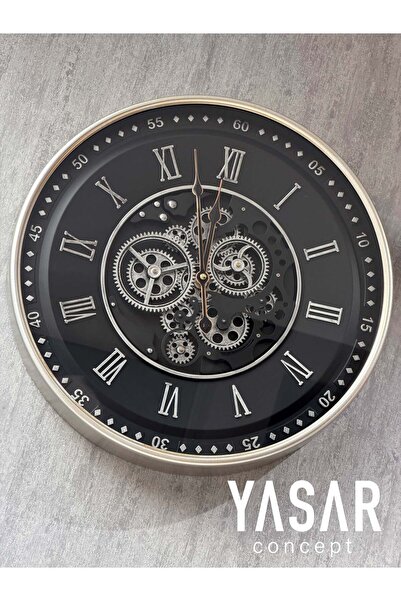 YASAR CONCEPT Tempora Metal Çarklı Duvar Saati 46 Cm