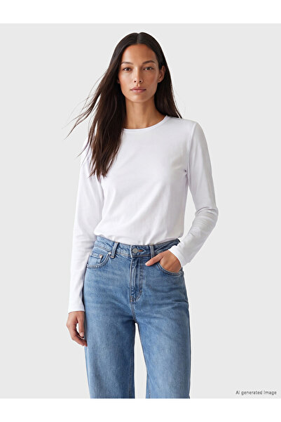 LC Waikiki Lcw Everyday White Crew Neck Women's Bodysuit
