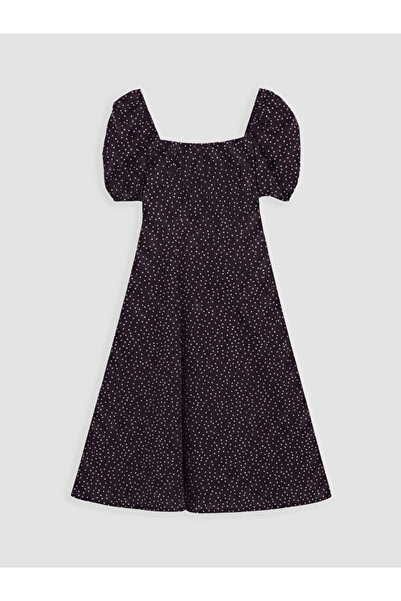 LC Waikiki Square Roba Collar Polka Dot Waist-Fitted Dress for Style Enthusia...