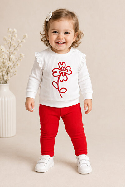 MixMax Bebe Baby Girl Long Sleeve Flower Print Top and Bottom Baby Set 100% C...