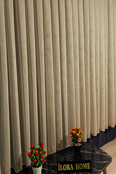 ilora home Premium vizon file tasarım tül perde 1/2 kat seyrek pile dikim