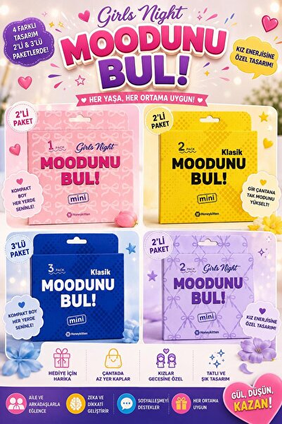 ÖZ KIRTASİYE Moodunu Bul Kart oyunu Seti 4'lü Eğlenceli Zaman