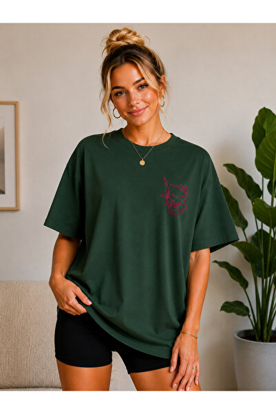 FECCY Premium Cute Girl Oversize Women's T-Shirt Cotton Oversize T-Shirt