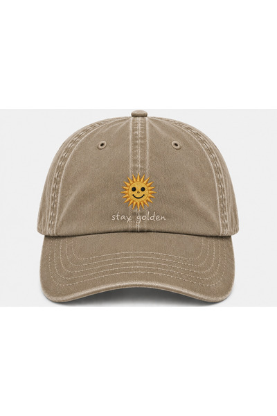 WeavedCo Stay Golden Keep the Sparkle Vintage Washed Hat (Not Printed, Embroi...