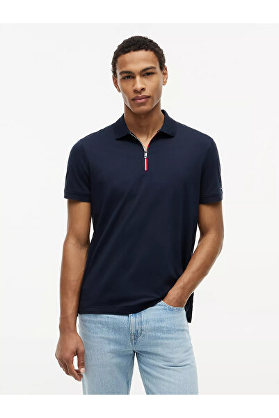 Tommy Hilfiger Erkek Normal Kalıp Kolu Bayrak Logolu Pamuklu Yarım Fermuarlı ...