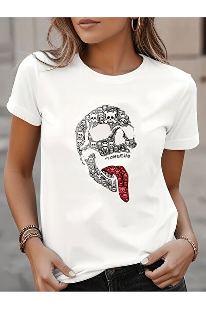 212Wear White Minimalist Style She Is Clothed with Strength Rose Print Short-...