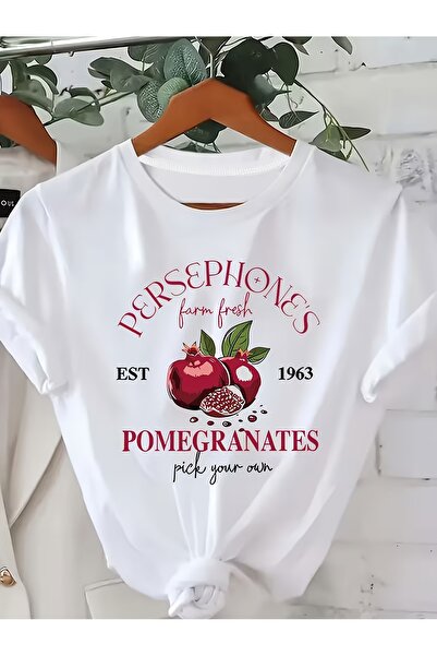 En22 تي شيرت نسائي بتصميم Persephone's Farm Fresh، بلوزة كاجوال بأكمام قصيرة ...