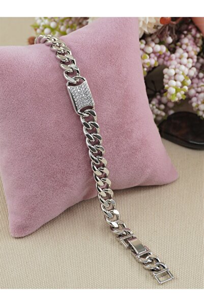 Bilge Takı Vip Silver Color Zircon Stone Xuping Steel Bracelet, Non-Tarnishin...