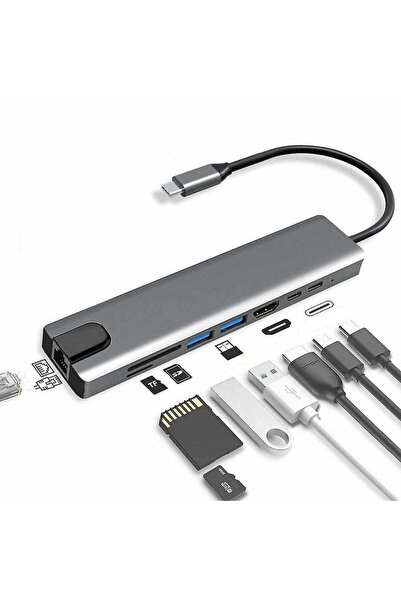 Skin Generics Hub Adaptor Multiport 8-în-1 USB-C cu HDMI 4K HDTV, USB 3.0, Ci...