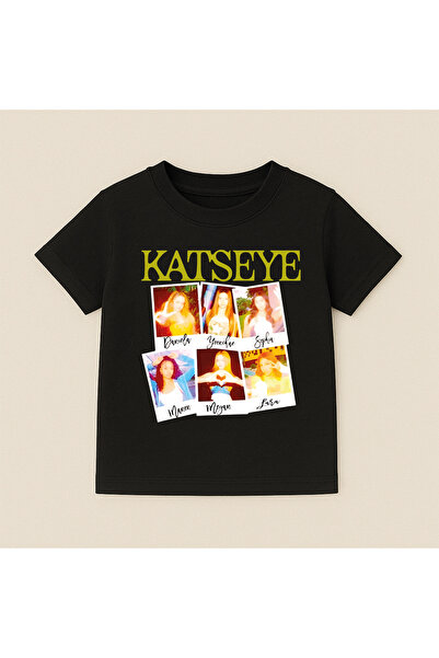 SVART WEAR تي شيرت قطني مطبوع عليه Katseye برقبة دائرية وأكمام قصيرة للأطفال ...