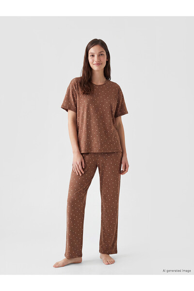 LC Waikiki Vizyon New Season Heart Patterned Women's Pajama Set