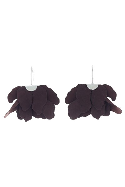 HAIArt Large Flower Earrings - Shiny Brown