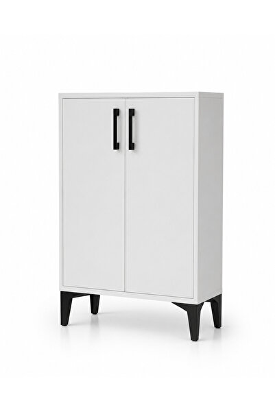 eos mobilya Çok Amaçlı Ayakkabılık Dolabı 69x69x33 cm | 4 Raflı Kapaklı Ayakk...