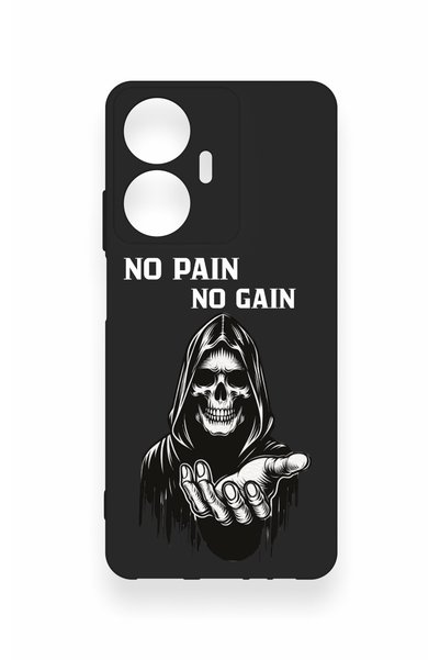 Vip Case Realme C55 Compatible No Pain No Gain Patterned Silicone Case