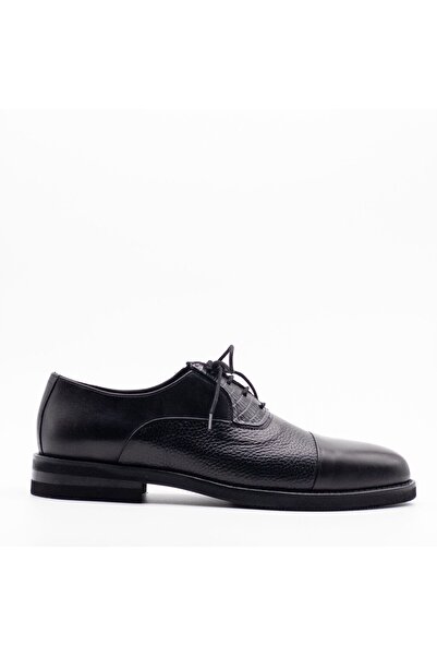 CRL1004 Hakiki Deri Oxford Erkek Ayakkabı-43 - SİYAH