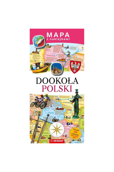 DemArt Harta administrativa a Poloniei cu autocolante, Demart, B1, multicolor
