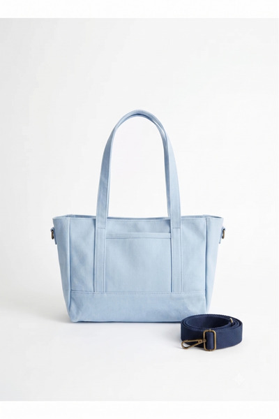 MYFAZEL Women's Shoulder Bag - S Di̇na Tote Mumlu Canvas 7238