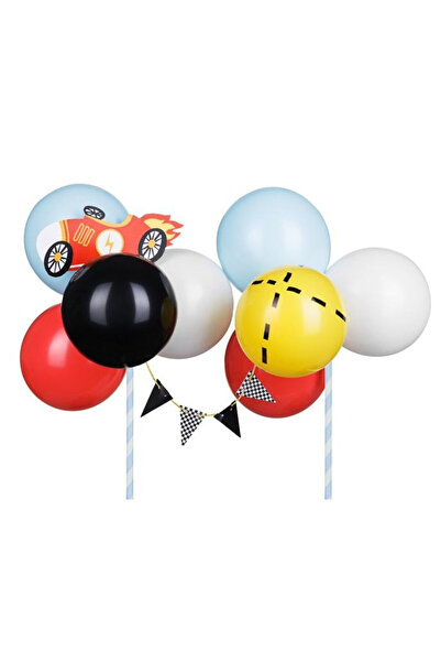 Partydeco Topper pentru tort Autko 29 cm, set baloane decorative, ornament de...