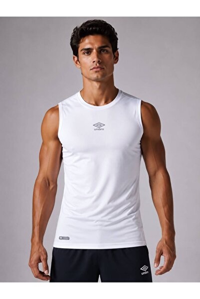 UMBRO Dry Top Men's White Sports Athlete Zero Sleeve T-Shirt Tf0059
