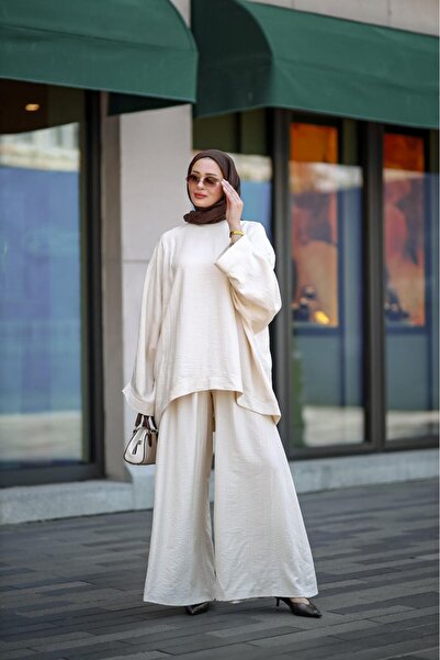 NS Moda Tesettür Hatmi Takım Krem-Model 582